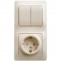Блок комбинированный Glossa (розетка защ. шторки с заземл.+ 2-кл. выкл.) беж. SE GSL000274 GSL000274