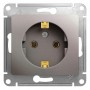 Розетка 1-м СП Glossa 16А IP20 250В с заземл. механизм платина SE GSL001243 GSL001243