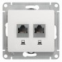 Розетка компьютерная 2-м Glossa RJ45 кат.5E механизм бел. SE GSL000185KK GSL000185KK