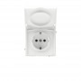 Розетка силовая KANT IP44 2P+E защ. шторки с крышкой бел. магнолия DKC 7000013 7000013