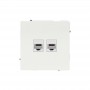 Розетка компьютерная 2-м KANT RJ45 кат.6A без шторки бел. магнолия DKC 7000674 7000674