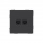 Розетка компьютерная 2-м KANT RJ45 кат.5E без шторки черн. уголь DKC 7012664 7012664