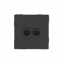 Розетка компьютерная 2-м KANT RJ45 кат.6A без шторки черн. уголь DKC 7012674 7012674
