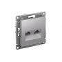Розетка компьютерная 2-м AtlasDesign RJ45 кат.5E механизм алюм. SchE ATN000385 ATN000385
