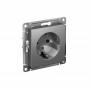 Механизм розетки 1-м СП AtlasDesign 16А IP20 с заземл. сталь SchE ATN000943 ATN000943