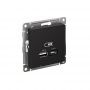 Розетка USB AtlasDesign тип A+C 5В/2.4А 2х5В/1.2А механизм карбон SE ATN001039 ATN001039