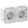 Розетка 2-м ОП AtlasDesign Profi54 16А IP54 250В с заземл. защ. шторки бел. SE ATN540126 ATN540126