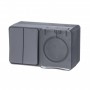 Блок ОП AtlasDesign Profi54 (розетка 16А 250В с заземл. защ. шторки + 2-кл. выкл. 10А) IP54 антрацит SE ATN544074 ATN544074