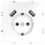 Розетка 1-м СП S70 16А с USB A+A с заземл. защ. шторки механизм бел. матов. Voltum VLS040402 VLS040402