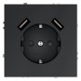 Розетка 1-м СП S70 16А с USB A+A с заземл. защ. шторки механизм графит Voltum VLS040407 VLS040407