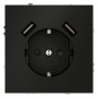 Розетка 1-м СП S70 16А с USB A+A с заземл. защ. шторки механизм черн. матов. Voltum VLS040408 VLS040408
