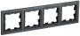 Рамка 4-м BRITE РУ-4-БрЧ черн. IEK BR-M42-K02 BR-M42-K02
