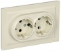 Розетка 2-м СП BRITE РСш12-3-БрКр 16А в сборе с заземл. защ. шторки беж. IEK BR-R24-16-K10-F BR-R24-16-K10-F