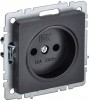 Розетка BRITE РС10-1-0-БрЧ 10А без заземл. без защ. шторок черн. IEK BR-R10-10-K02 BR-R10-10-K02