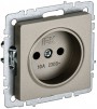 Розетка BRITE РС10-1-0-БрШ 10А без заземл. без защ. шторок шампань IEK BR-R10-10-K37 BR-R10-10-K37