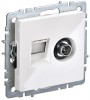 Розетка компьютерная + телевизионная 2-м Brite РТВ/РК12-БрБ RJ45 кат.5E + TV бел. IEK BR-AK20-1-K01 BR-AK20-1-K01