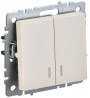 Выключатель 2-кл. СП BRITE ВС10-2-1-БрКр 10А с инд. беж. IEK BR-V20-1-10-K10 BR-V20-1-10-K10