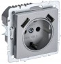 Розетка BRITE РЮш10-1-БрА 16А с USB A+A 2.1А с заземл. защ. шторки алюм. IEK BR-R14-16-U21-D21-K47 BR-R14-16-U21-D21-K47