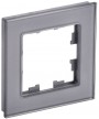 Рамка 1-м BRITE РУ-1-2-БрСе стекло сер. IEK BR-M12-G-K03 BR-M12-G-K03