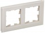 Рамка 2-м BRITE РУ-2-2-БрВа стекло ванильн. IEK BR-M22-G-K10 BR-M22-G-K10