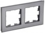 Рамка 2-м BRITE РУ-2-2-БрСе стекло сер. IEK BR-M22-G-K03 BR-M22-G-K03