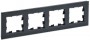 Рамка 4-м BRITE РУ-4-2-БрЧ стекло черн. IEK BR-M42-G-K02 BR-M42-G-K02