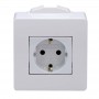Коробка 1-м ОП PDD-N60 16А IP00 с заземл. с силовой роз. BRAVA 2мод. бел. DKC 10482 10482
