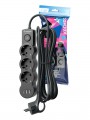 Удлинитель 3х3м с заземл. 10А IP20 USB 2800Вт 220В ПВС 3х1 с выкл. черн. КОСМОС YKsm3m3g-Z-VU10А-B YKsm3m3g-Z-VU10A-B