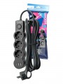 Удлинитель 3х1.5м с заземл. 10А IP20 USB 2800Вт 220В ПВС 3х1 с выкл. черн. КОСМОС YKsm1.5m3g-Z-VU10А-B YKsm1.5m3g-Z-VU10A-B
