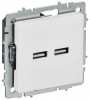 Розетка BRITE РЮ10-1-БрАБ USB A+A 3.1А механизм арктич. бел. IEK BR-U21-D31-K91 BR-U21-D31-K91