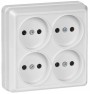 Розетка 4-м ОП Октава 10А IP20 без заземл. бел. ИЭК ERO40-K01-10-DC ERO40-K01-10-DC