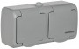 Розетка 2-м ОП AQUATIC 16А IP54 РСш22-2-А с защ. крышкой с заземл. IEK ERA22-K03-16-54 ERA22-K03-16-54