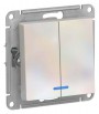 Выключатель 2-кл. СП AtlasDesign 10А IP20 (сх. 5а) 10AX с подсветкой механизм жемчуж. SE ATN000453 ATN000453