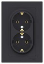 Розетка 2-м Atlas Design с заземл. 16А в сборе карбон SchE ATN001024 ATN001024