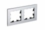 Рамка 2-м Atlas Design NATURE металл серебр. SchE ATN312102 ATN312102