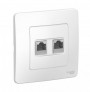 Розетка компьютерная 2-м СП Blanca RJ45 кат.5E бел. SE BLNIS045451 BLNIS045451