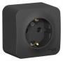 Розетка 1-м ОП Blanca 16А IP20 250В с заземл. без защ. шторок с изолир. пластиной антрацит SE BLNRA010116 BLNRA010116