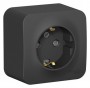 Розетка 1-м ОП Blanca 16А IP20 250В с заземл. защ. шторки с изолир. пластиной антрацит SE BLNRA011116 BLNRA011116
