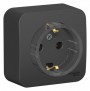 Розетка 1-м ОП Blanca 16А IP20 250В с заземл. без защ. шторок с изолир. пластиной (компакт) антрацит SE BLNRA110116 BLNRA110116