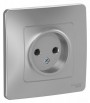 Розетка 1-м СП Blanca 16А IP20 250В без заземл. без защ. шторок алюм. SE BLNRS000013 BLNRS000013