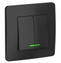 Выключатель 2-кл. СП Blanca 10А IP20 (сх. 5) 250В с подсветкой антрацит SE BLNVS010516 BLNVS010516
